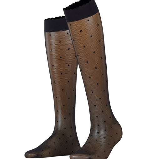 Dot 15 DEN Knee-High Socks Black