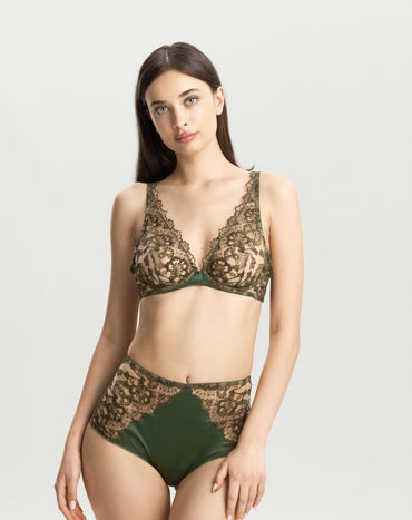 Blossomfall High Waist Brief in Olive