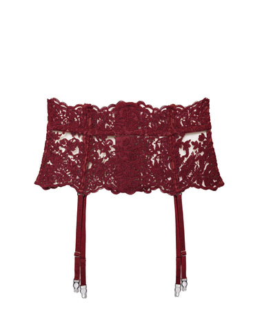 Royal Jewel Suspender Belt in Wine